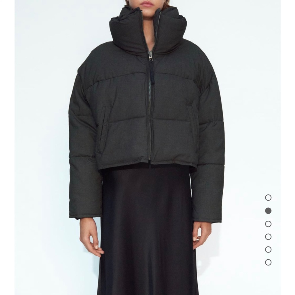 Zara contrasting puffer jacket